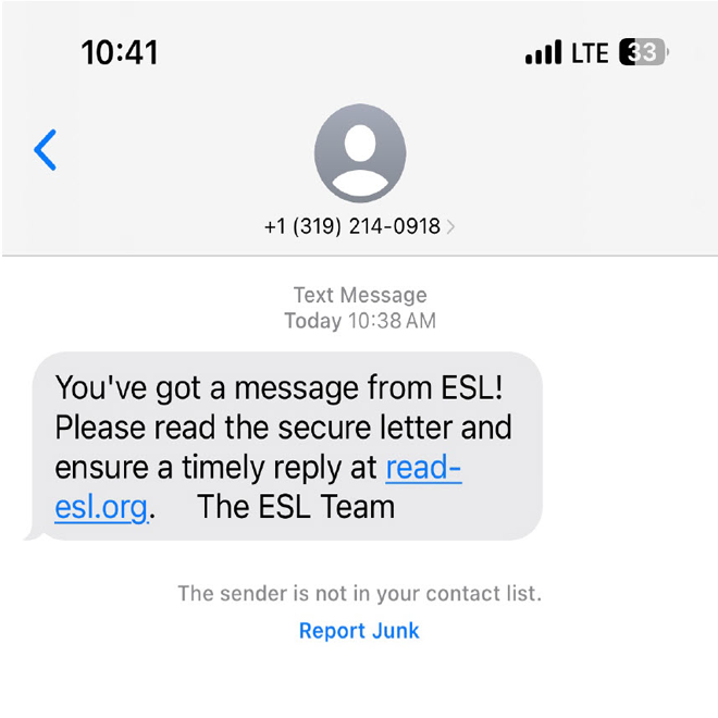 example of phishing text
